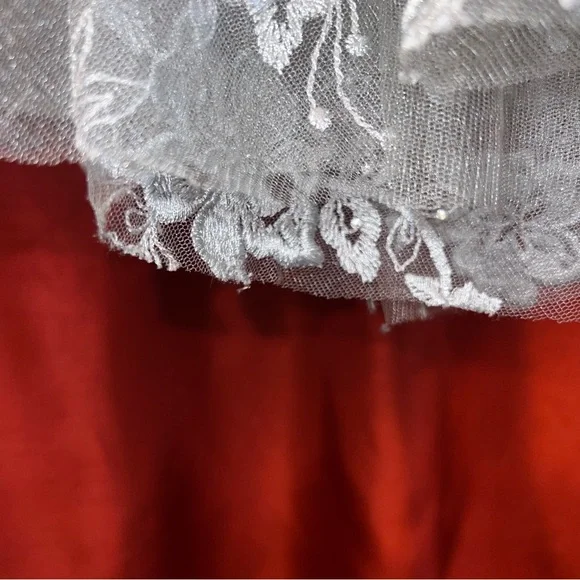 🆕MacDuggal Embroidered Illusion Puff Sleeve Gown|Size 14|$798 Retail|Minor Flaw - Picture 12 of 16